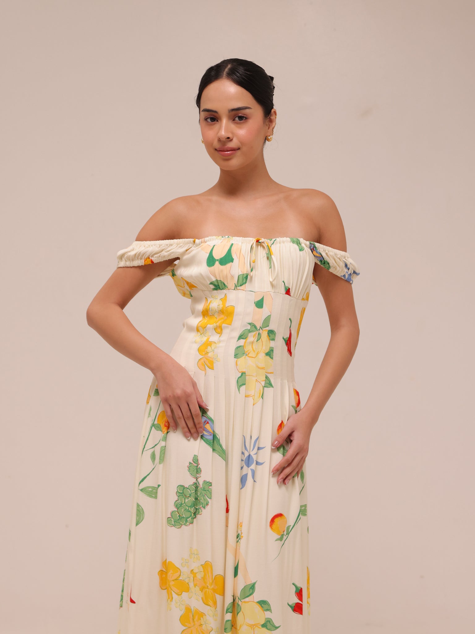 Astoriya Off-Shoulder Printed Maxi Dress