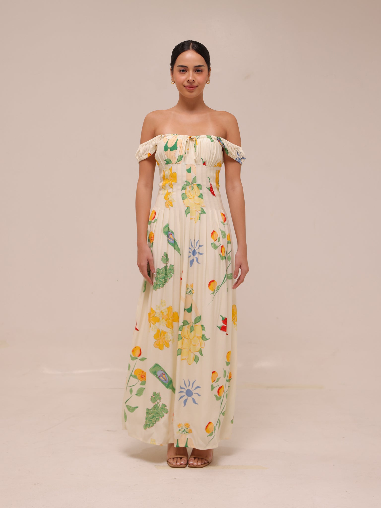 Astoriya Off-Shoulder Printed Maxi Dress