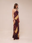 Cubism Geometric Long Halter Dress
