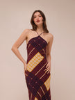 Cubism Geometric Long Halter Dress