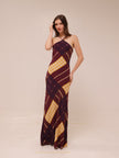 Cubism Geometric Long Halter Dress
