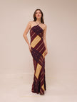 Cubism Geometric Long Halter Dress