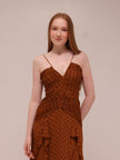 Brielle Ruched Frill Maxi Dress in Chiffon