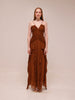Brielle Ruched Frill Maxi Dress in Chiffon