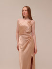 La Lune Asymmetrical Gathered Maxi Dress