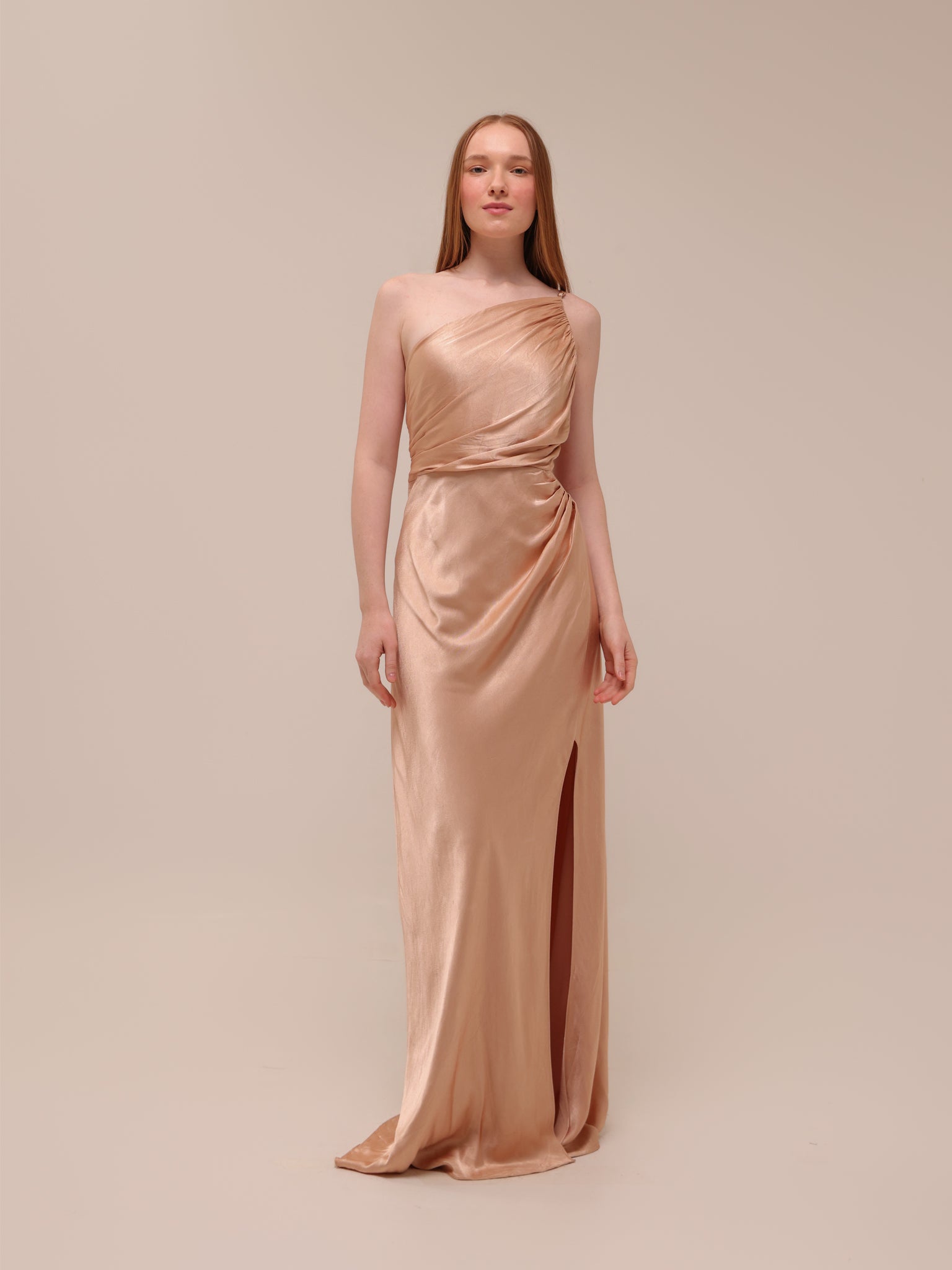 La Lune Asymmetrical Gathered Maxi Dress