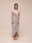 Luxe Asymmetrical Frill Draped Dress