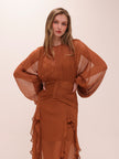 Leonie Round Neck Balloon Sleeve Maxi Dress