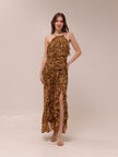 Rosaline Ruched Split Maxi Dress