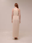 Cream Core High Neck Ruched Dress