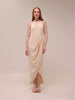 Cream Core High Neck Ruched Dress