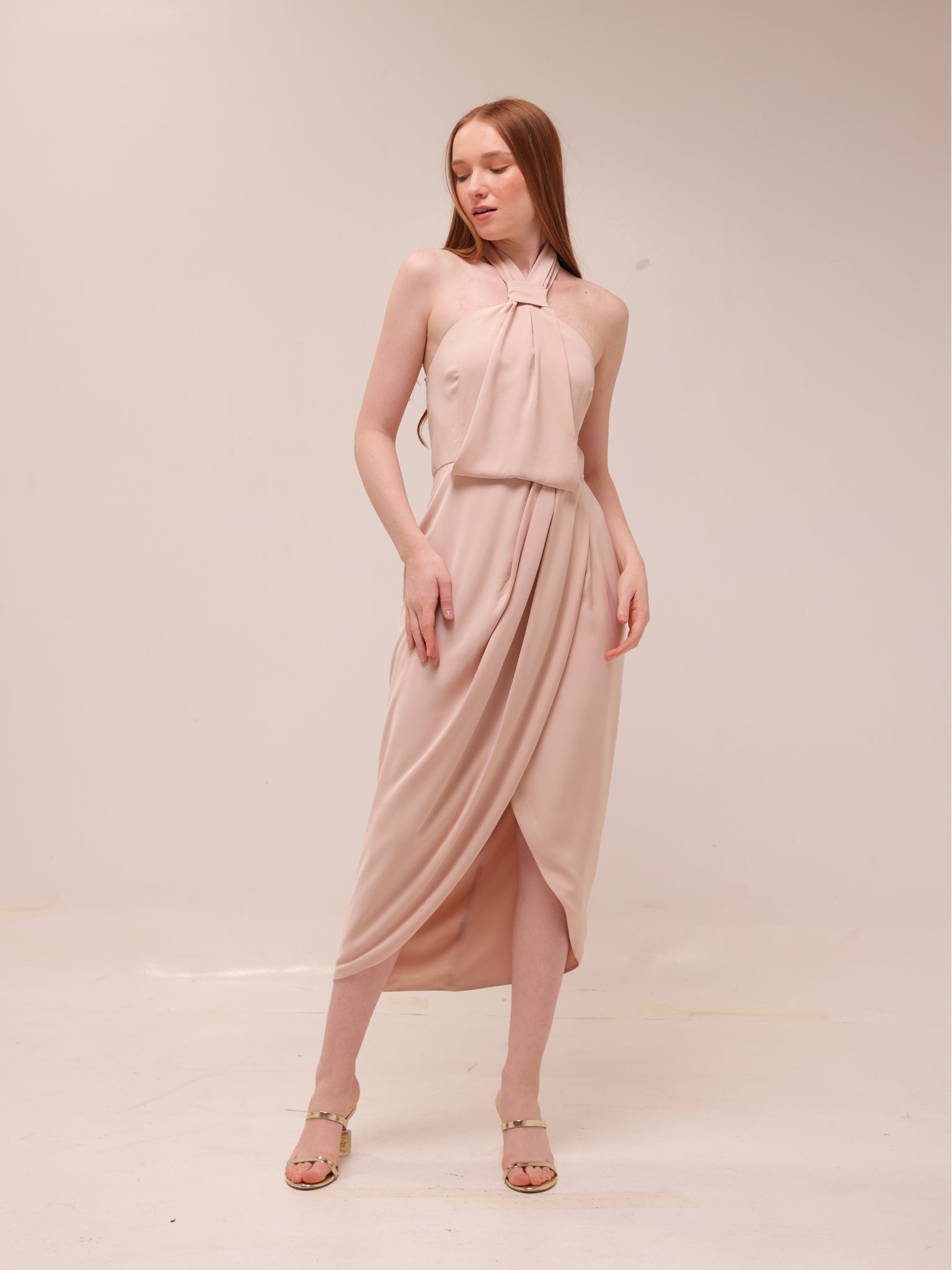 Amanda Core Knot Draped Dress