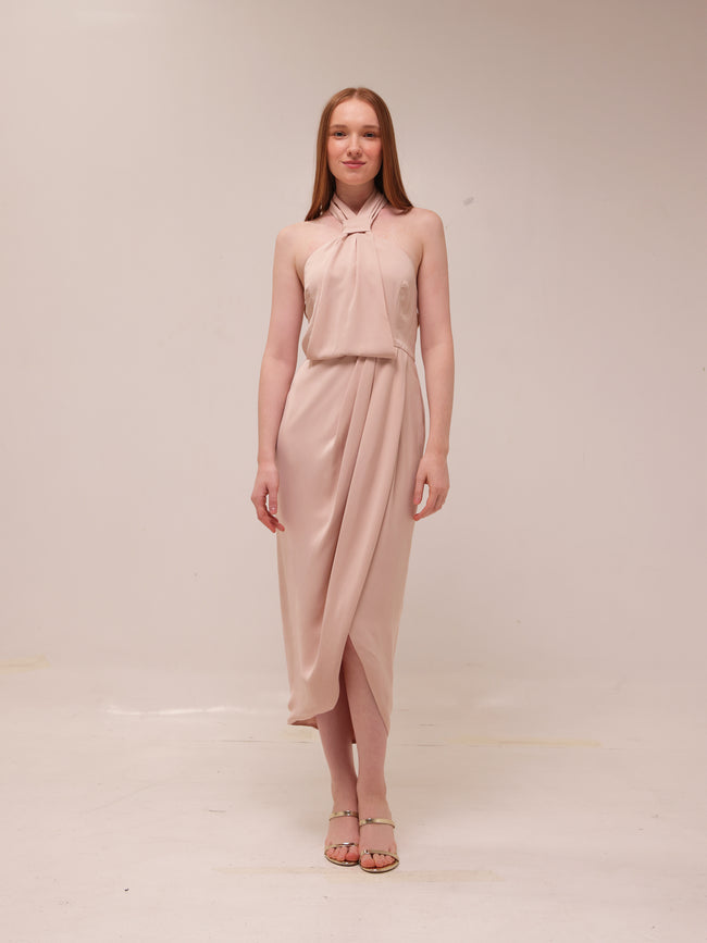 Amanda Core Knot Draped Dress