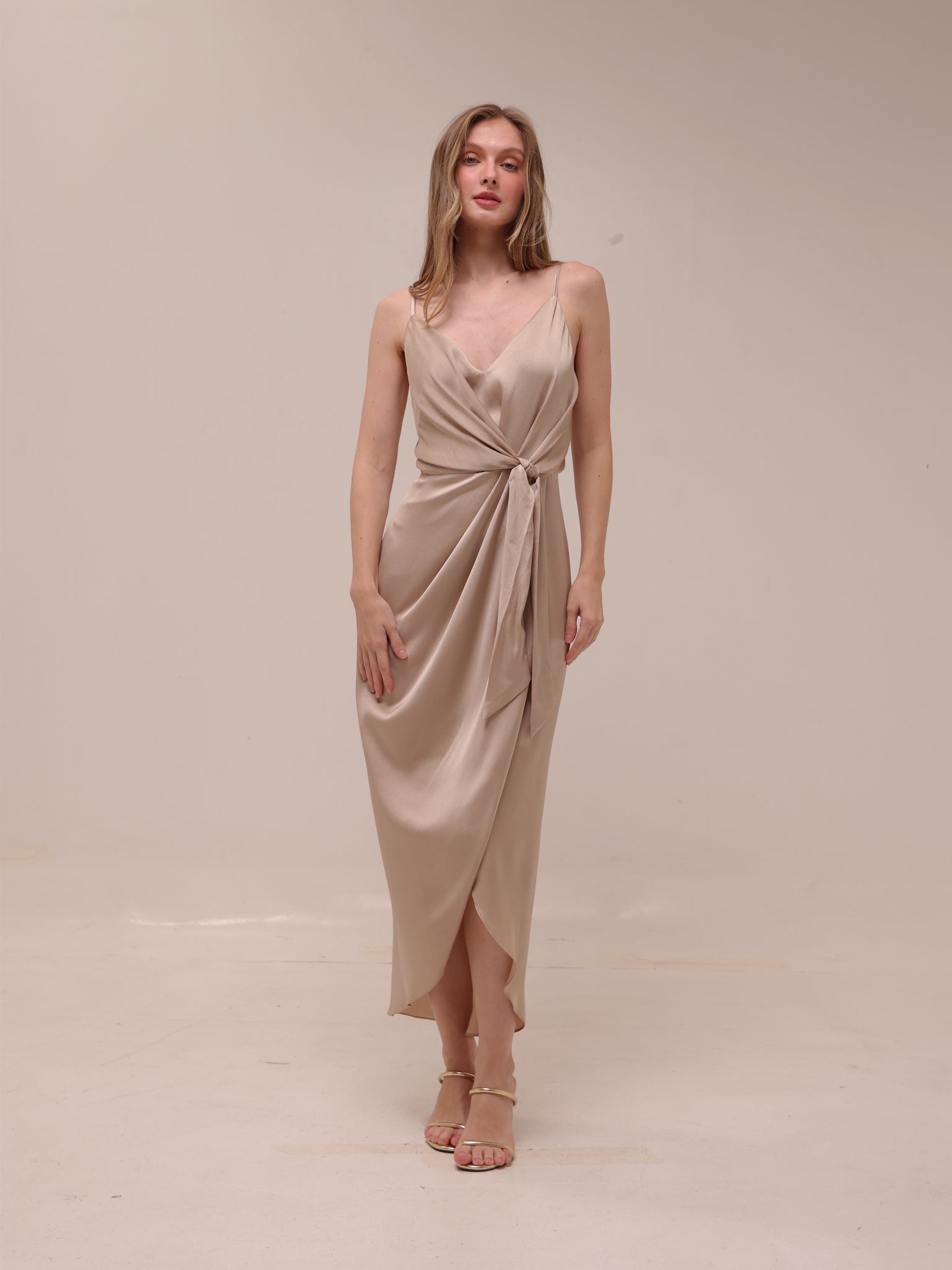 Luxe Tie Front Cocktail Dress