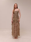 Valeria Ruched Frill Maxi Dress