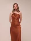 Asymmetrical Gathered Maxi Dress