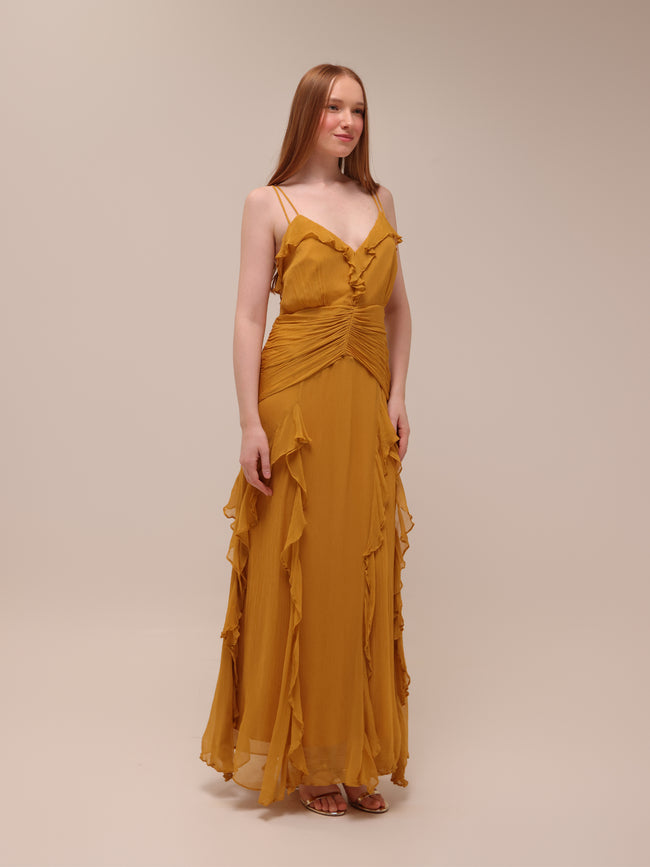 Shona Joy Leonie Backless Frill Maxi Dress Rental