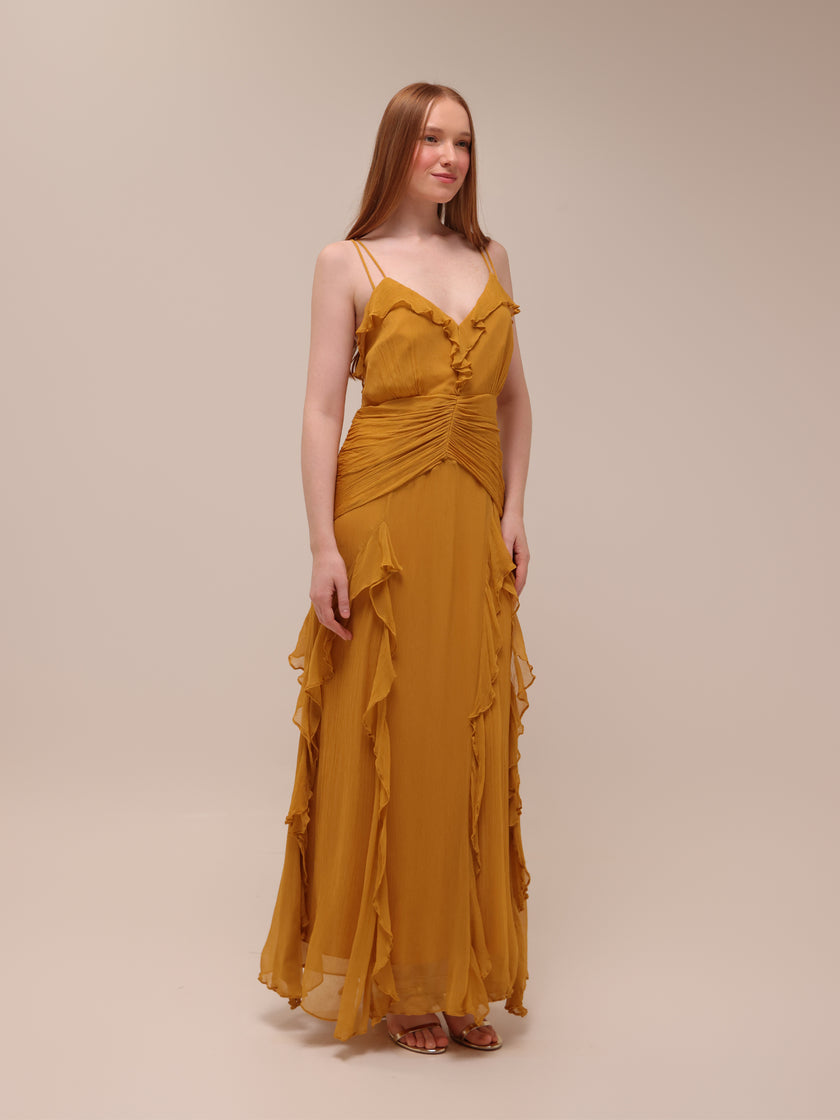 Leonie Backless Frill Maxi Dress