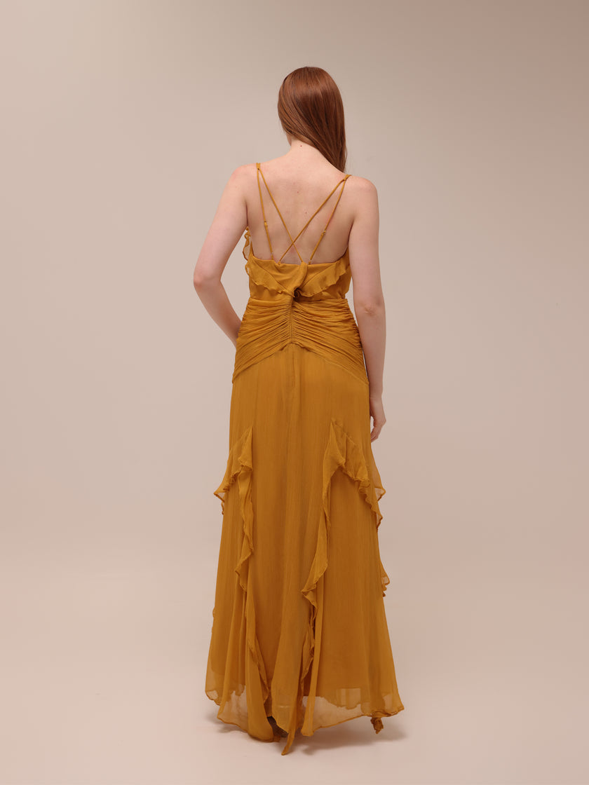 Leonie Backless Frill Maxi Dress