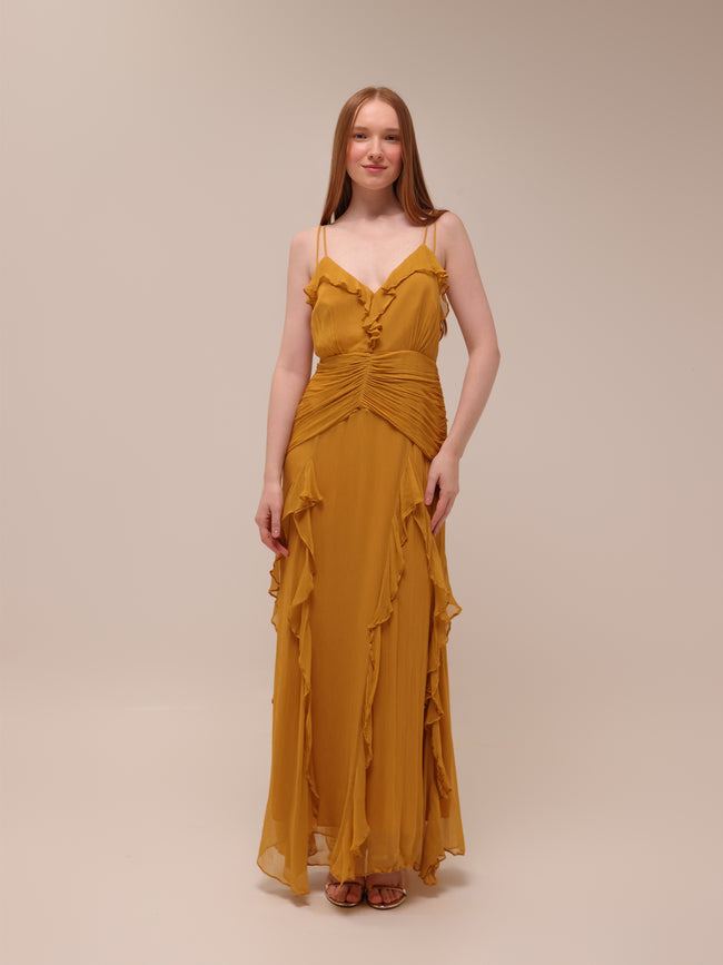 Leonie Backless Frill Maxi Dress