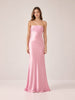 La Lune Strapless Ruched Bodice Maxi Dress - Peony