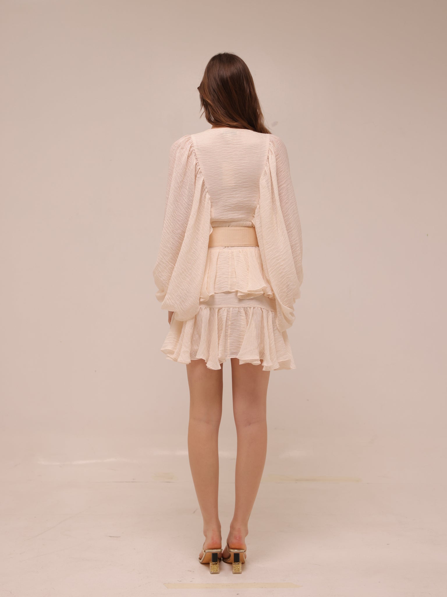 Charlotte Draped Sleeve Mini Dress with Belt