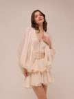 Charlotte Draped Sleeve Mini Dress with Belt