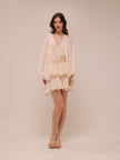 Charlotte Draped Sleeve Mini Dress with Belt