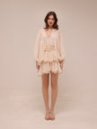 Charlotte Draped Sleeve Mini Dress with Belt