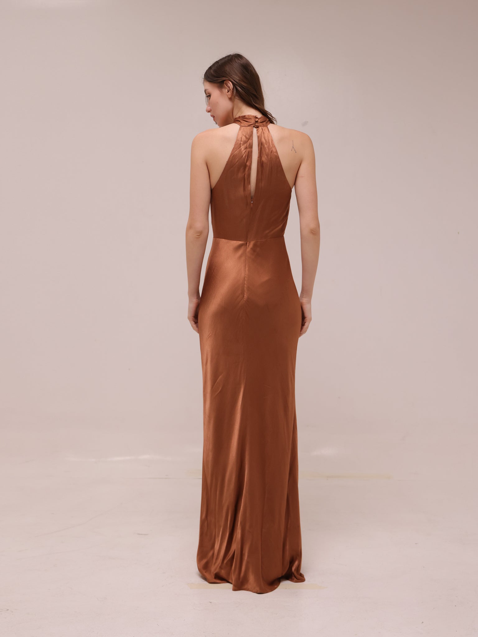 La Lune High Neck Twist Maxi Dress