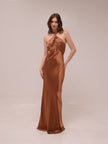La Lune High Neck Twist Maxi Dress
