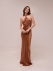 La Lune High Neck Twist Maxi Dress