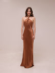 La Lune High Neck Twist Maxi Dress