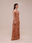 Hala Ruched Frill Maxi Dress