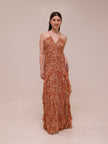 Hala Ruched Frill Maxi Dress