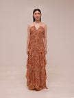 Hala Ruched Frill Maxi Dress