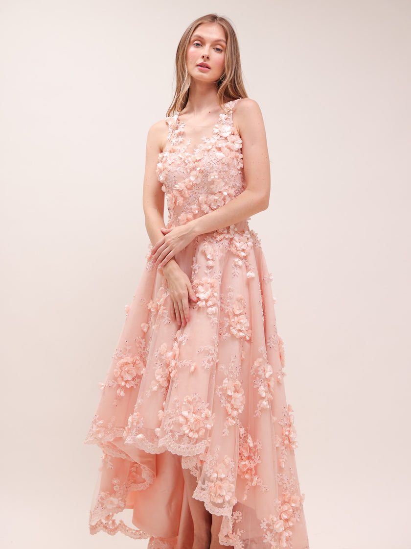 Blush Fleur Cascade Gown