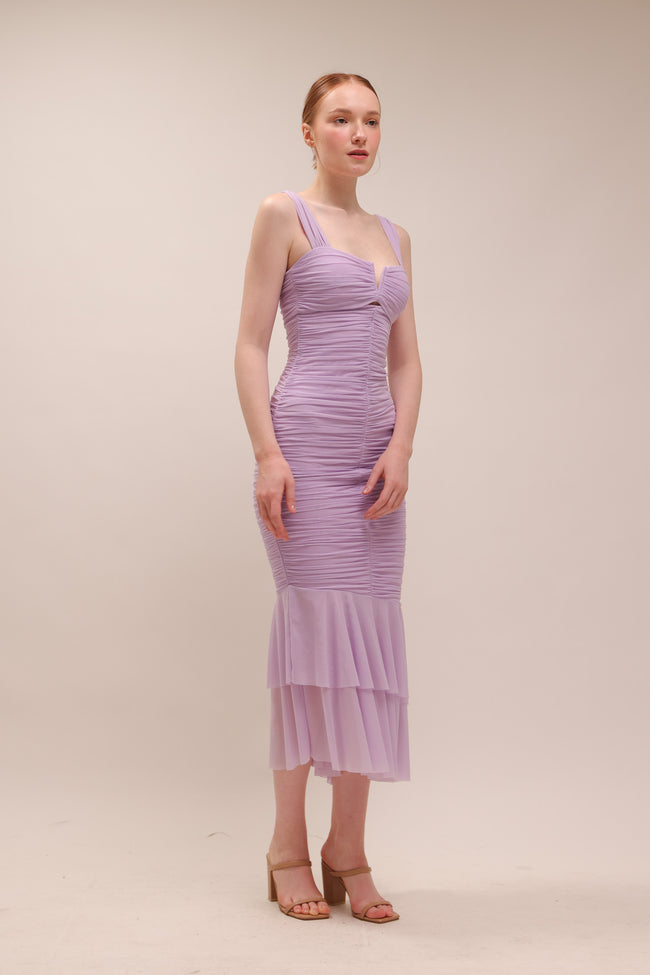 Nadia Ruched Fishtail Dress