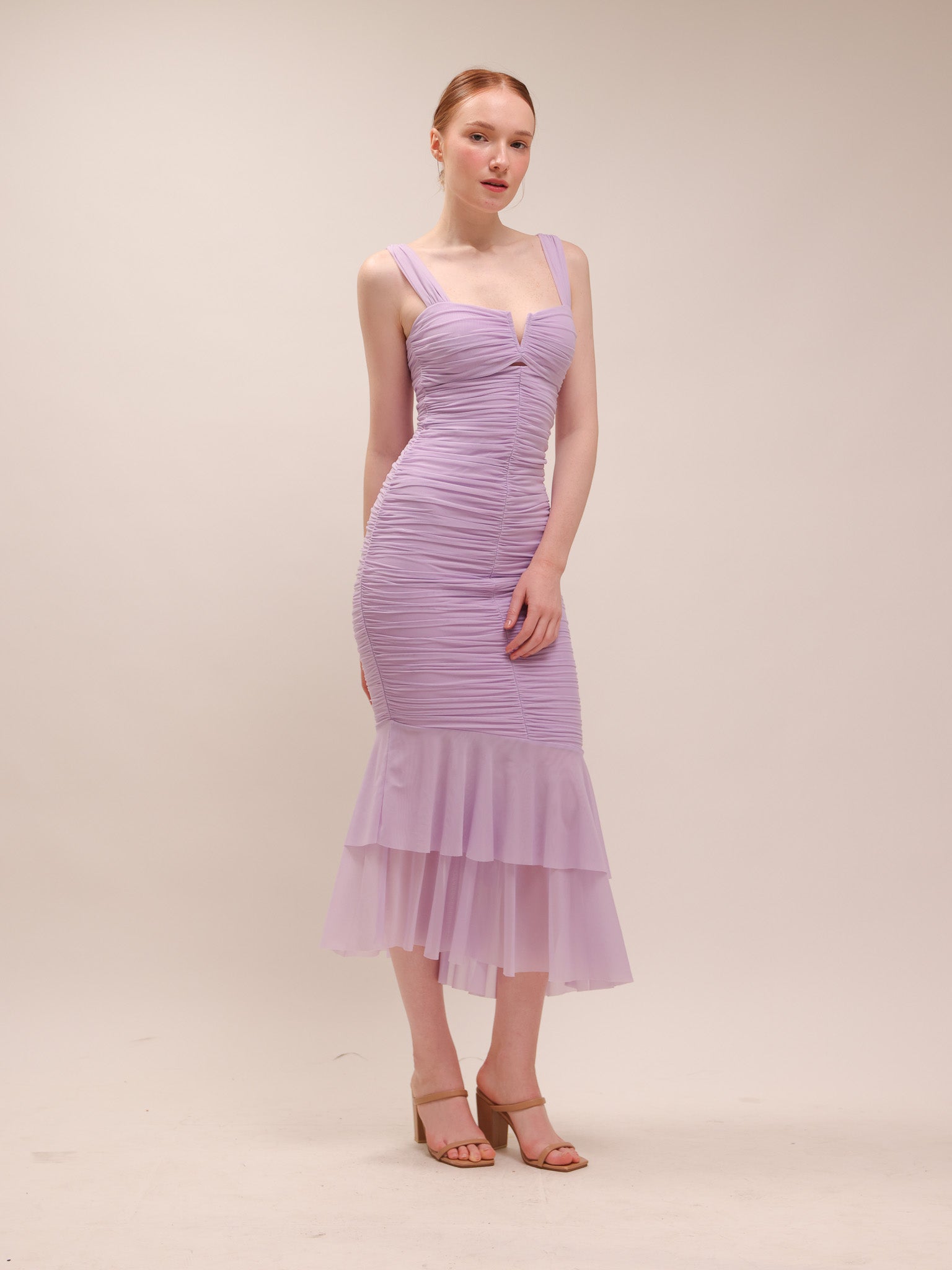 Nadia Ruched Fishtail Dress