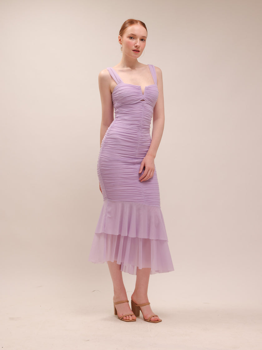 Nadia Ruched Fishtail Dress