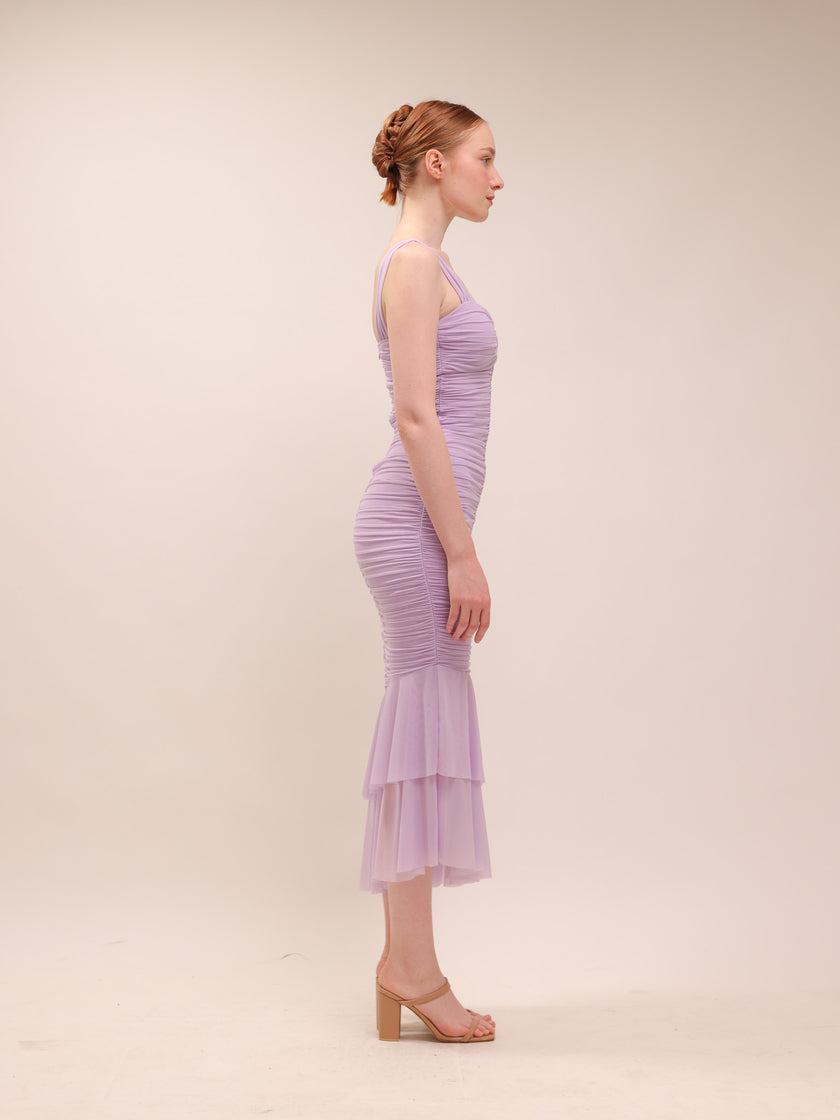 Nadia Ruched Fishtail Dress