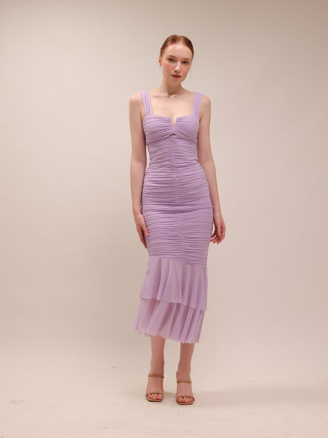 Nadia Ruched Fishtail Dress