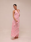 Flirt Frill Halter Maxi Dress Blush