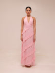 Flirt Frill Halter Maxi Dress Blush