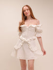 Isabel Off-Shoulder Eyelet Mini Dress