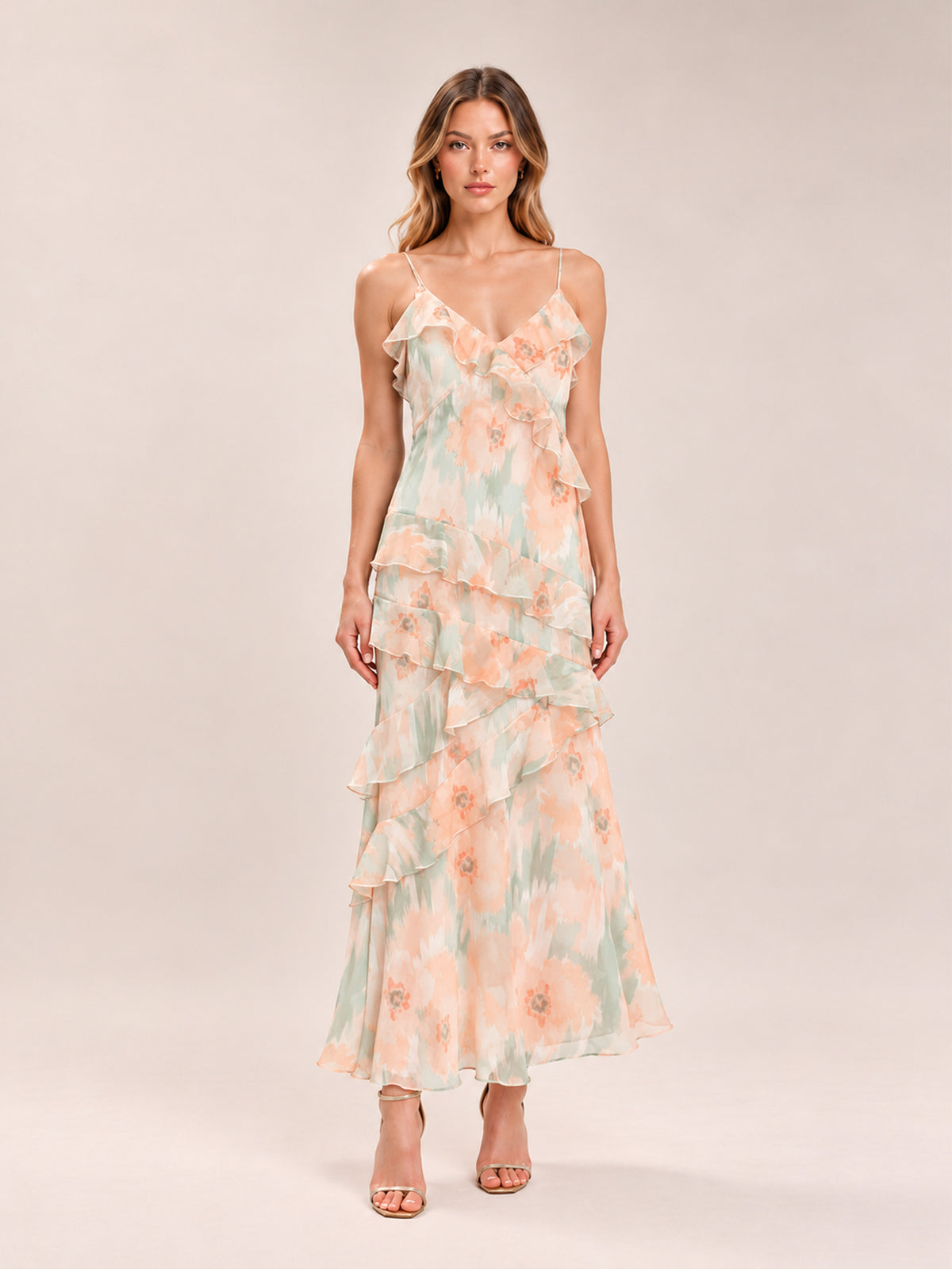 Adalina Dress in Peach