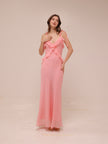 Adalina Ruffle Maxi Dress in Quartz Pink