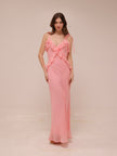 Adalina Ruffle Maxi Dress in Quartz Pink
