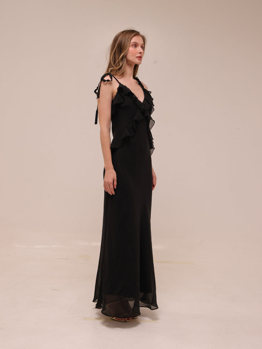 Adalina Maxi Dress in Black Onyx