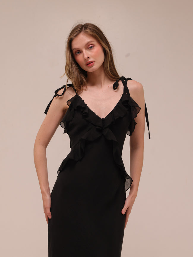 Adalina Maxi Dress in Black Onyx